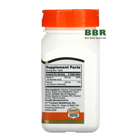 Vitamin C 250mg 110 Tab, 21st Century