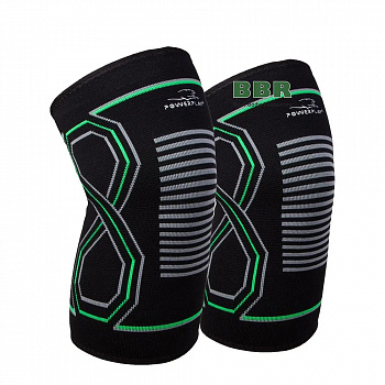 Наколенники Спортивные PP-4099 Black/Green, PowerPlay