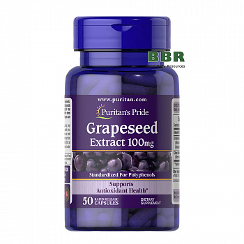 Grapeseed Extract 100mg 50 Caps, Puritans Pride