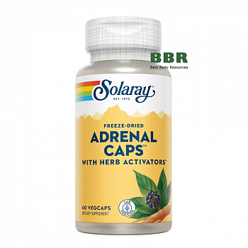 Freeze-Dried Adrenal Caps with Herb Activators 60 Veg Caps, Solaray