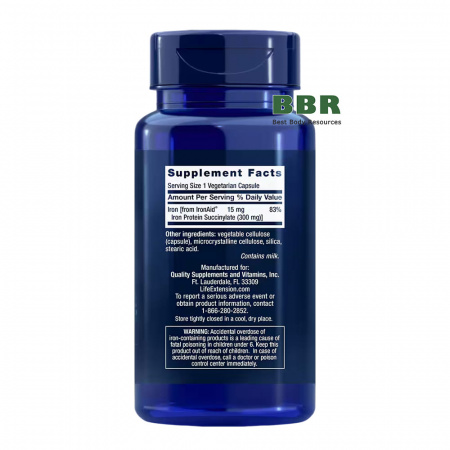 Iron Protein Plus 300mg 100 Veg Caps, Life Extension
