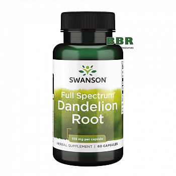 Full Spectrum Dandelion Root 515mg 60 Veg Caps, Swanson