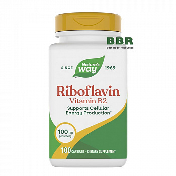 Vitamin B2 Riboflavin 100mg 100 Caps, Nature's Way