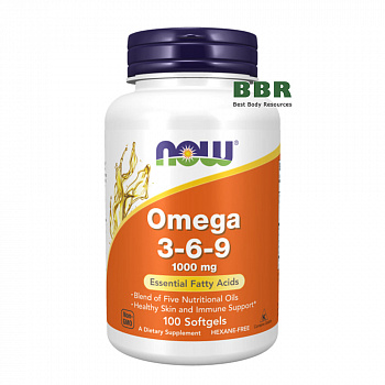 Omega 3-6-9 1000mg 100 Softgels, NOW Foods