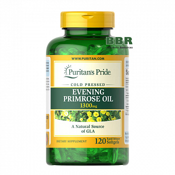 Evening Primrose Oil 1300mg 120 Softgels, Puritans Pride