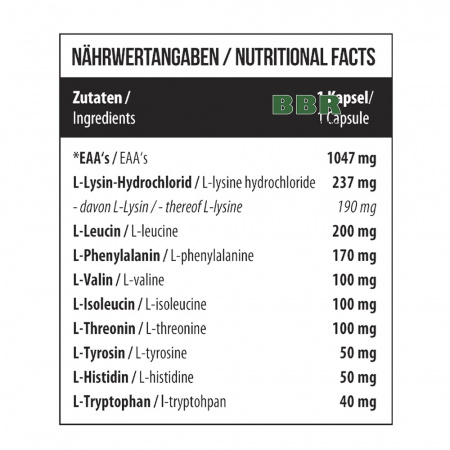 9EAAs Essential Amino Acids 120 Caps, MST