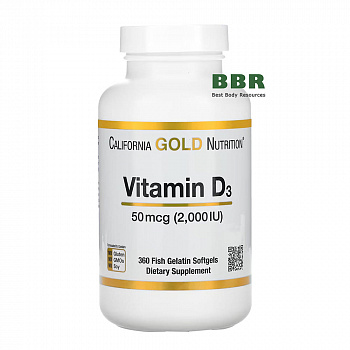 Vitamin D3 2000iu 360 Softgels, California GOLD Nutrition