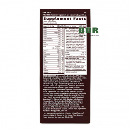 Womens Multivitamin 60 Veg Caplets, GNC Earth Genius