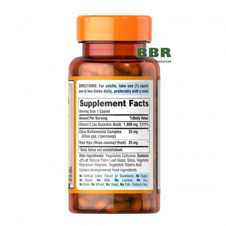 Vitamin C-1000 with Rose Hips Timed Release 60 Tabs, Puritans Pride