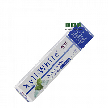 Зубная Паста XyliWhite Platinum Mint Toothpaste Gel 181g, NOW Foods