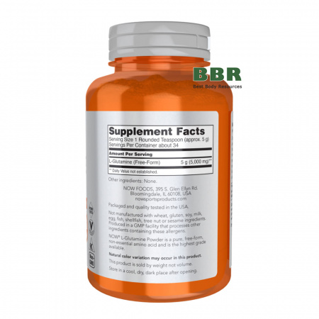 L-Glutamine Powder 1000g, NOW Foods