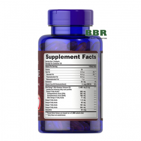 All In One Omega 3, 5, 6, 7 & 9 With Vitamin D3 60 Softgels, Puritans Pride