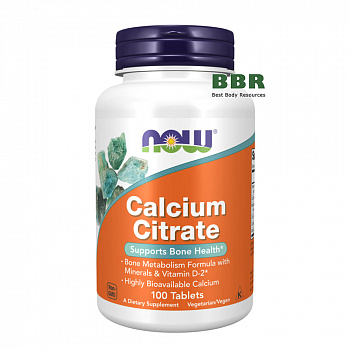 Calcium Citrate 100 Tabs, NOW Foods