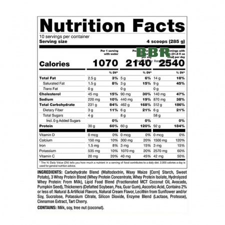 Mutant Mass XXXTreme 2500 5450g, PVL