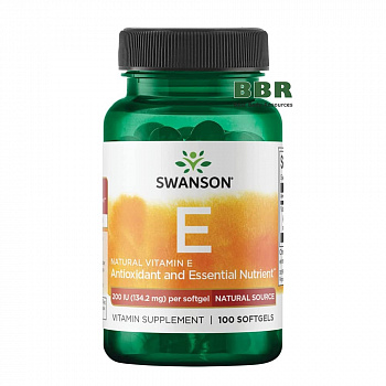 Natural Vitamin E 200iu 134.2mg 100 Softgels, Swanson