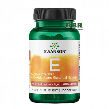 Natural Vitamin E 200iu 134.2mg 100 Softgels, Swanson