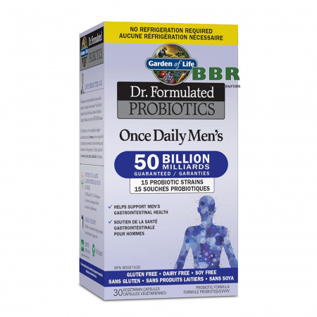 Dr Formulated Probiotics Once Daily Mens 50 Billion 30 Veg Caps, Garden of Life