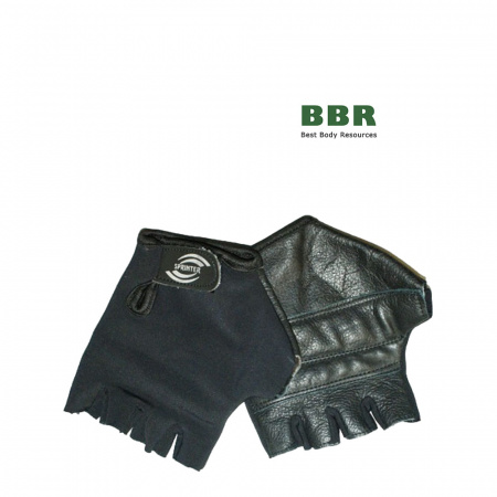 Перчатки черные Эластик/Кожа, Sprinter