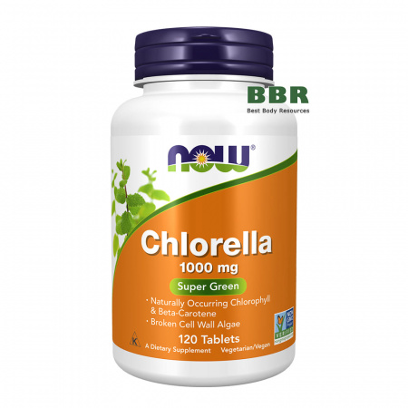 Chlorella 1000mg 120 Tabs, NOW Foods
