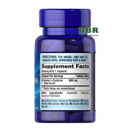 NAC N-Acetyl-L-Cysteine 600mg 60 Caps, PuritansPride