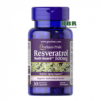 Resveratrol 500mg 30 Caps, Puritans Pride