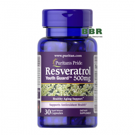 Resveratrol 500mg 30 Caps, Puritans Pride