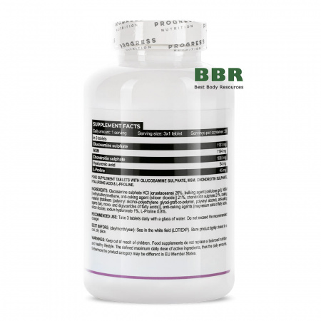 Glucosamine Chondroitin MSM plus Hyaluronic 90 Tabs, Progress Nutrition