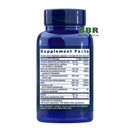BioActive Complete B-Complex 60 Veg Caps, Life Extension
