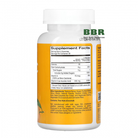 Vitamin C Orange Flavor 90 Gummies, California GOLD Nutrition