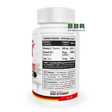 Vitamin C 500mg + D3 + Zinc 100 Caps, MST