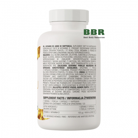 Vitamin D3 4000iu 120 Caps, OstroVit