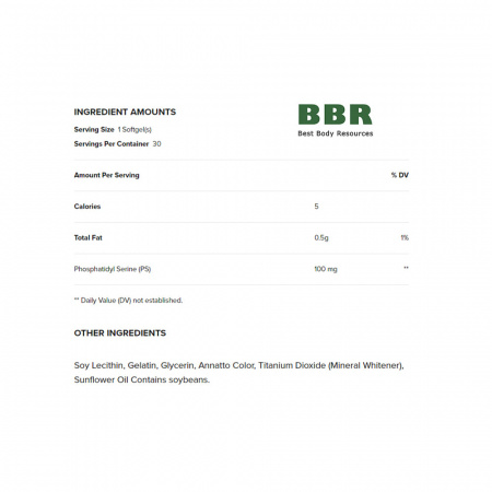 Phosphatidyl Serine 100mg 30 Softgels, GNC