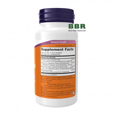 Resveratrol 50mg 60 Veg Caps, NOW Foods