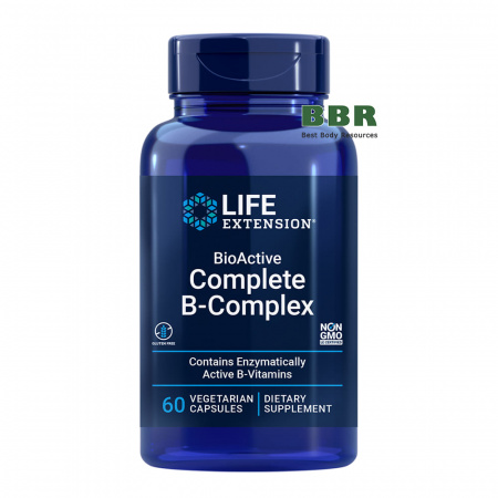 BioActive Complete B-Complex 60 Veg Caps, Life Extension