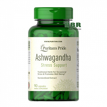 Ashwagandha Stress Support 750mg 90 Caps, Puritans Pride
