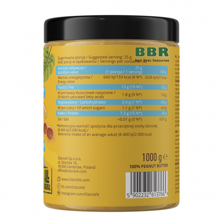 NutVit 100% Peanut Butter 1000g, OstroVit