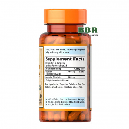 Quercetin Plus Vitamin C 50 Caps, Puritans Pride
