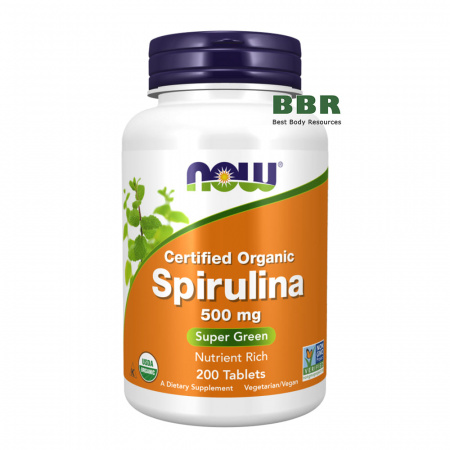 Spirulina 500mg 200 Tabs, NOW Foods
