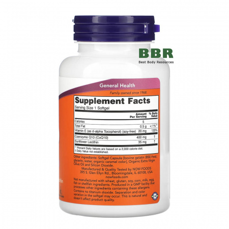CoQ10 400mg 30 Caps, NOW Foods