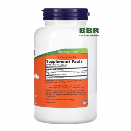 Saw Palmetto Berries 100 Veg Caps, NOW Foods