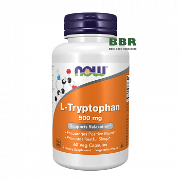 L-Tryptophan 500mg 60 Veg Caps, NOW Foods