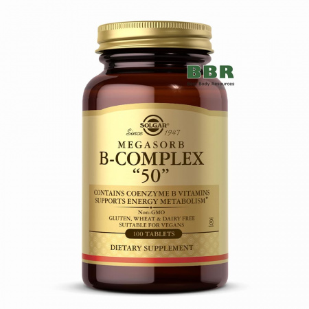 Megasorb B-Complex 50 100 Tabs, Solgar