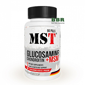 Glucosamine Chondroitin MSM + Hyaluronic Acid & L-Prolin 90 Tabs, MST