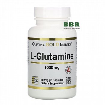 L-Glutamine 1000mg 60 Veg Caps, California GOLD Nutrition