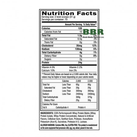 Cor-Performance Whey 70 Servings 2.35kg, Cellucor