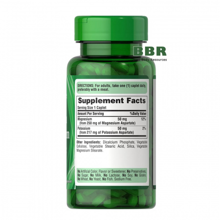 Potassium Magnesium Aspartate 90 Tabs, Puritans Pride