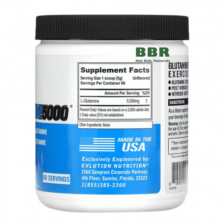 Glutamine 5000 60 Servings 300g, EVL