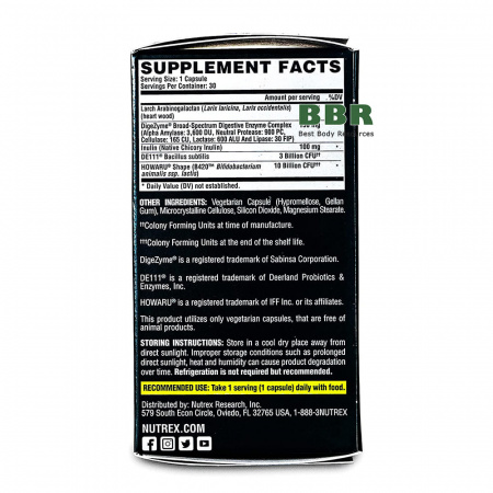 Lipo 6 Black Probiotic 30 Caps, Nutrex