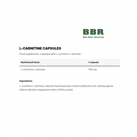 L-Carnitine 750mg 150 caps, Body&Fit