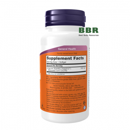 Ubiquinol CoQ10 100mg 60 Softgels, NOW Foods